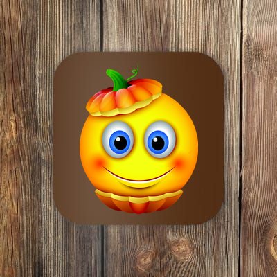 Pumpkin Smiley Emoji Coaster