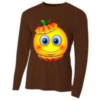 Pumpkin Smiley Emoji Cooling Performance Long Sleeve Crew