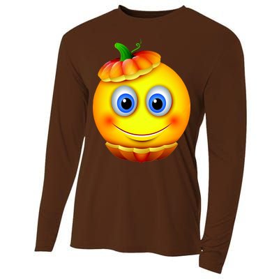 Pumpkin Smiley Emoji Cooling Performance Long Sleeve Crew