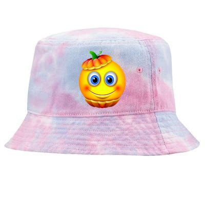 Pumpkin Smiley Emoji Tie-Dyed Bucket Hat