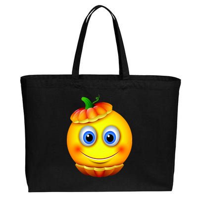 Pumpkin Smiley Emoji Cotton Canvas Jumbo Tote