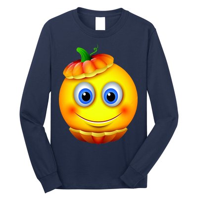 Pumpkin Smiley Emoji Long Sleeve Shirt