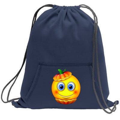 Pumpkin Smiley Emoji Sweatshirt Cinch Pack Bag