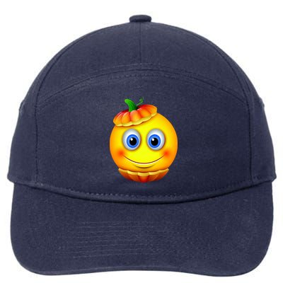 Pumpkin Smiley Emoji 7-Panel Snapback Hat