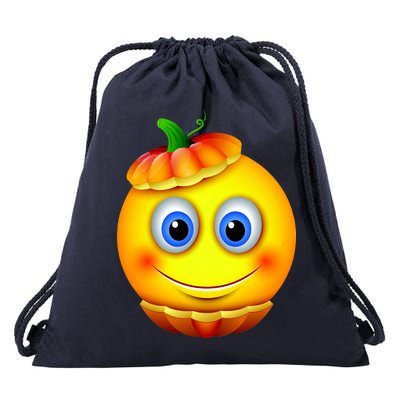 Pumpkin Smiley Emoji Drawstring Bag