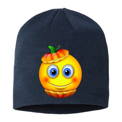 Pumpkin Smiley Emoji Sustainable Beanie