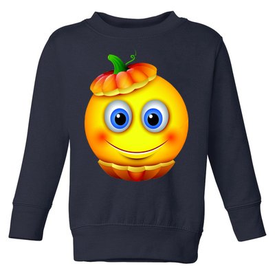 Pumpkin Smiley Emoji Toddler Sweatshirt