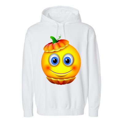 Pumpkin Smiley Emoji Garment-Dyed Fleece Hoodie