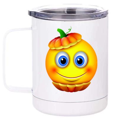 Pumpkin Smiley Emoji 12 oz Stainless Steel Tumbler Cup