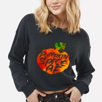 Pumpkin Spice AF Cropped Pullover Crew