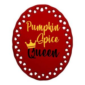 Pumpkin Spice Queen Ceramic Oval Ornament