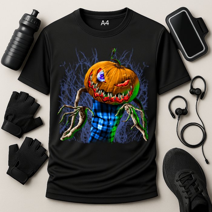 Pumpkinhead Scarecrow Halloween Cooling Performance Crew T-Shirt