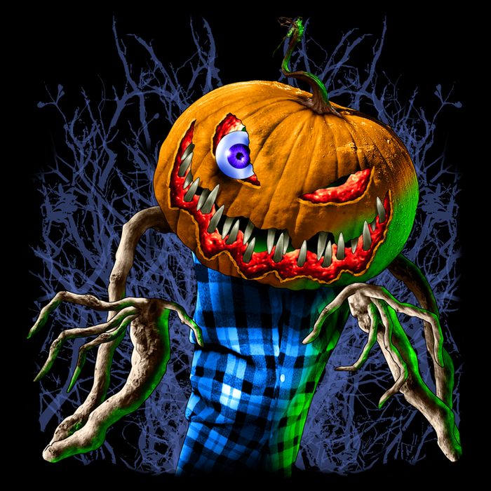 Pumpkinhead Scarecrow Halloween Cooling Performance Crew T-Shirt
