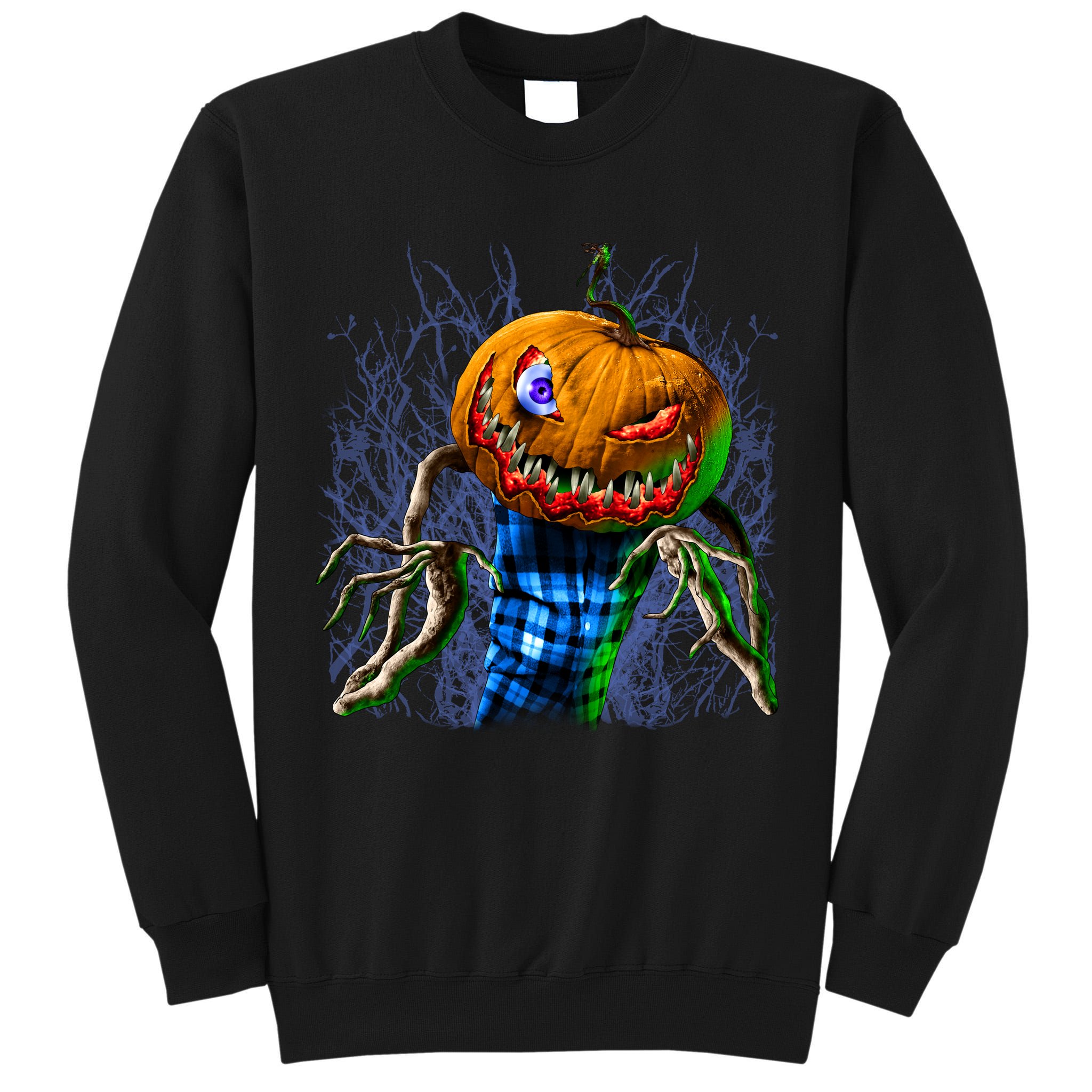 Pumpkinhead Scarecrow Halloween Tall Sweatshirt