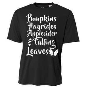 Pumpkins Hayrides Apple Cider and Falling Leaves Cooling Performance Crew T-Shirt