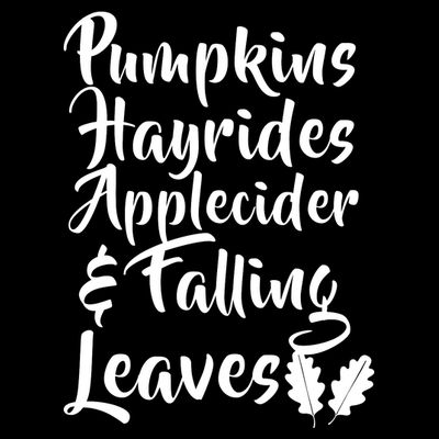 Pumpkins Hayrides Apple Cider and Falling Leaves T-Shirt
