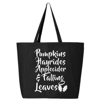 Pumpkins Hayrides Apple Cider and Falling Leaves 25L Jumbo Tote