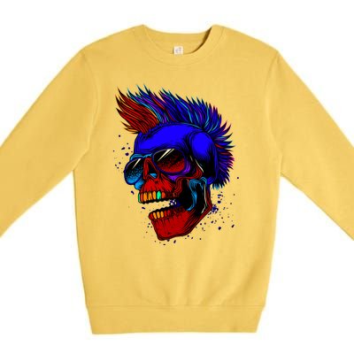 Punk Rock Neon Skull Head Premium Crewneck Sweatshirt