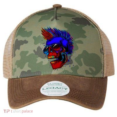 Punk Rock Neon Skull Head Legacy Tie Dye Trucker Hat