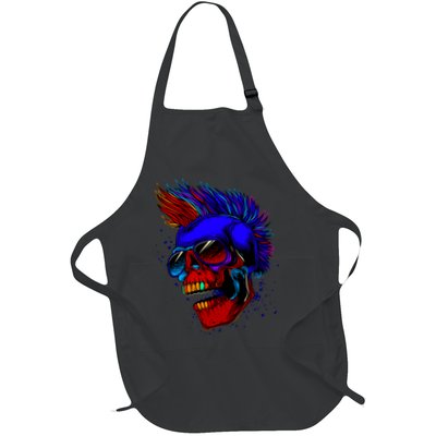 Punk Rock Neon Skull Head Apron
