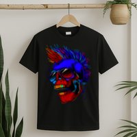 Punk Rock Neon Skull Head T-Shirt