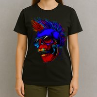 Punk Rock Neon Skull Head T-Shirt