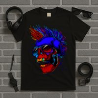 Punk Rock Neon Skull Head T-Shirt