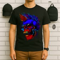 Punk Rock Neon Skull Head T-Shirt