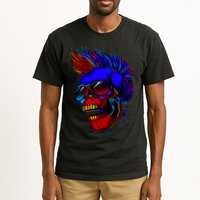Punk Rock Neon Skull Head Tall T-Shirt
