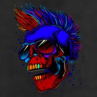 Punk Rock Neon Skull Head Adult Drive Performance Visor