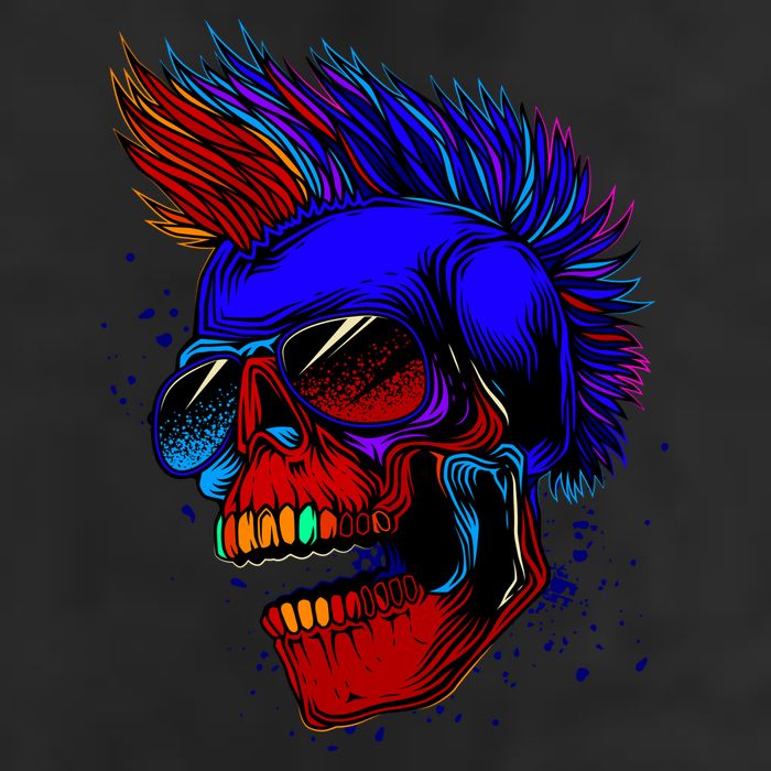 Punk Rock Neon Skull Head Adult Drive Performance Visor