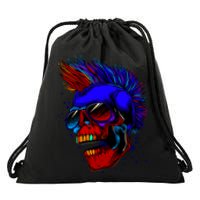 Punk Rock Neon Skull Head Drawstring Bag