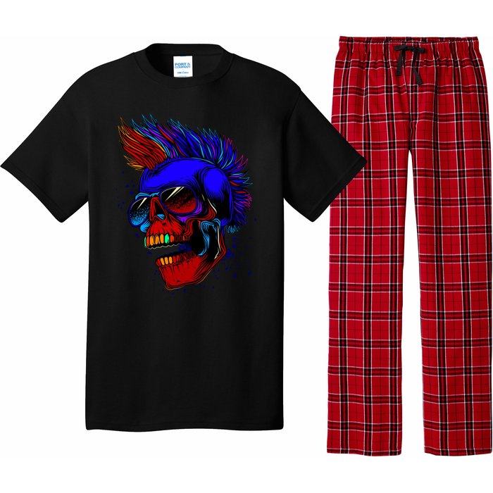 Punk Rock Neon Skull Head Pajama Set