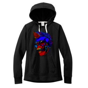 Punk Rock Neon Skull Head Women's Fleece Hoodie