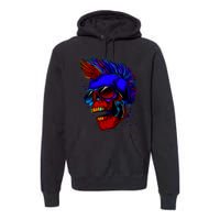 Punk Rock Neon Skull Head Premium Hoodie