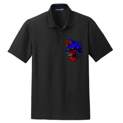 Punk Rock Neon Skull Head Dry Zone Grid Polo