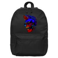 Punk Rock Neon Skull Head 16 in Basic Backpack