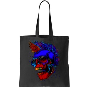 Punk Rock Neon Skull Head Tote Bag