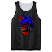 Punk Rock Neon Skull Head Mesh Reversible Basketball Jersey Tank