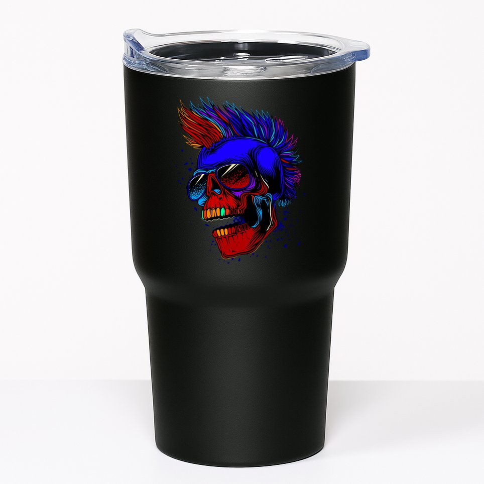 Punk Rock Neon Skull Head Tumbler