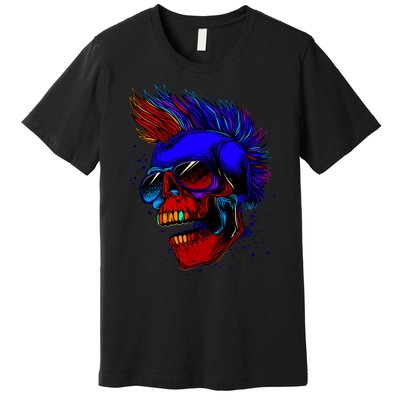 Punk Rock Neon Skull Head Premium T-Shirt