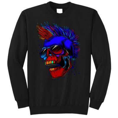 Punk Rock Neon Skull Head Tall Sweatshirt