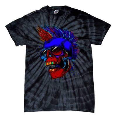 Punk Rock Neon Skull Head Tie-Dye T-Shirt