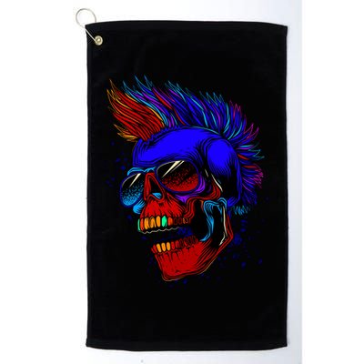 Punk Rock Neon Skull Head Golf Towel
