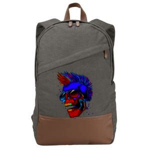 Punk Rock Neon Skull Head Cotton Canvas Backpack