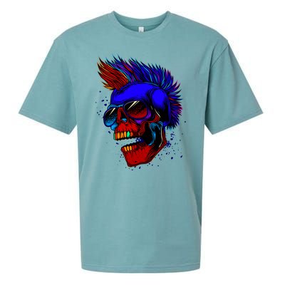 Punk Rock Neon Skull Head Sueded Cloud Jersey T-Shirt