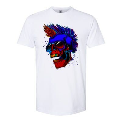 Punk Rock Neon Skull Head Softstyle CVC T-Shirt