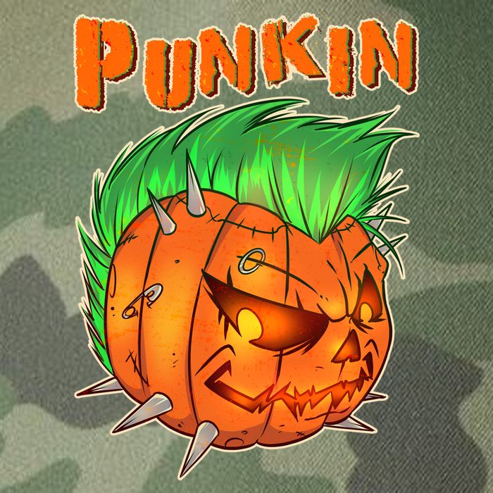 PUNKIN With Mohawk Funny Scary Halloween Legacy Tie Dye Trucker Hat