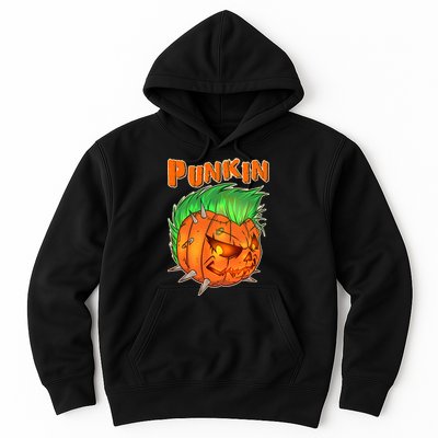 PUNKIN With Mohawk Funny Scary Halloween Hoodie