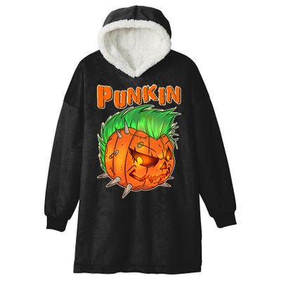 PUNKIN With Mohawk Funny Scary Halloween Hooded Wearable Blanket